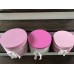 Pottery Barn Kids SET Hat Boxes Decor Storage Box 3 Round Pink Gingham Paisley   392101928155